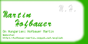 martin hofbauer business card